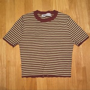 ZARA STRIPED CROPPED TOP